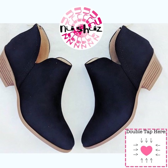 Soda Shoes Black Low Heel Ankle Boot Bootie 1.75” - Picture 2 of 8